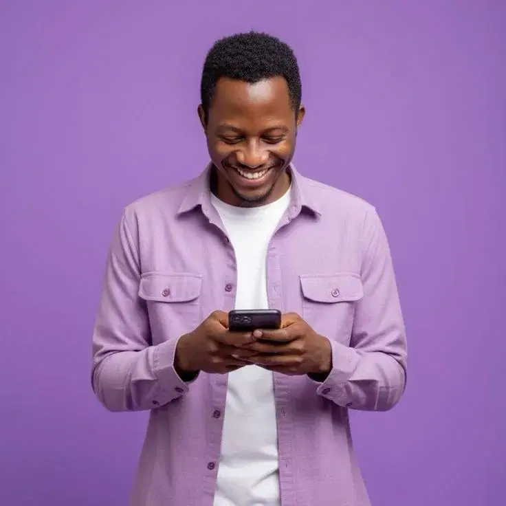 Investor reviewing his i-invest account on a phone